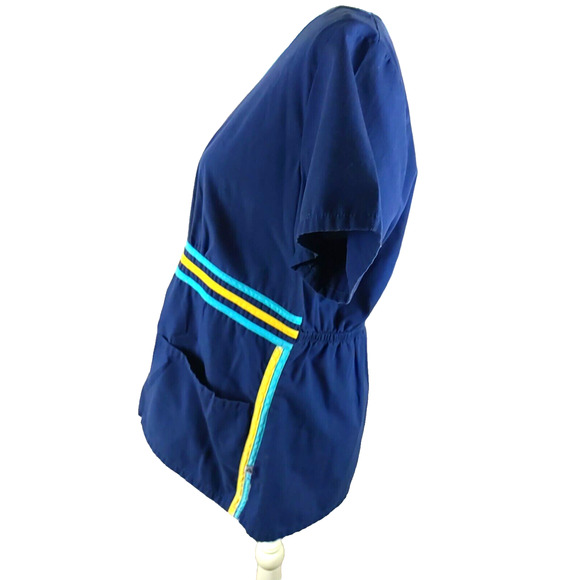 Cherokee Women's Navy Blue Top with Stripes - Picture 2 of 7